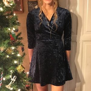 Wrap velvet dress